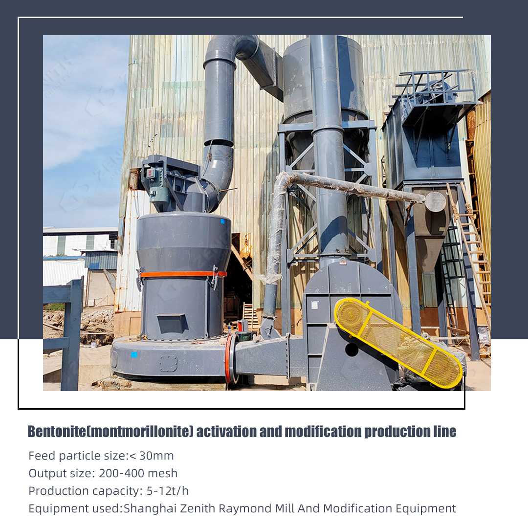 Zenith Raymond Mill installed in a small industrial setting for gypsum powder production.